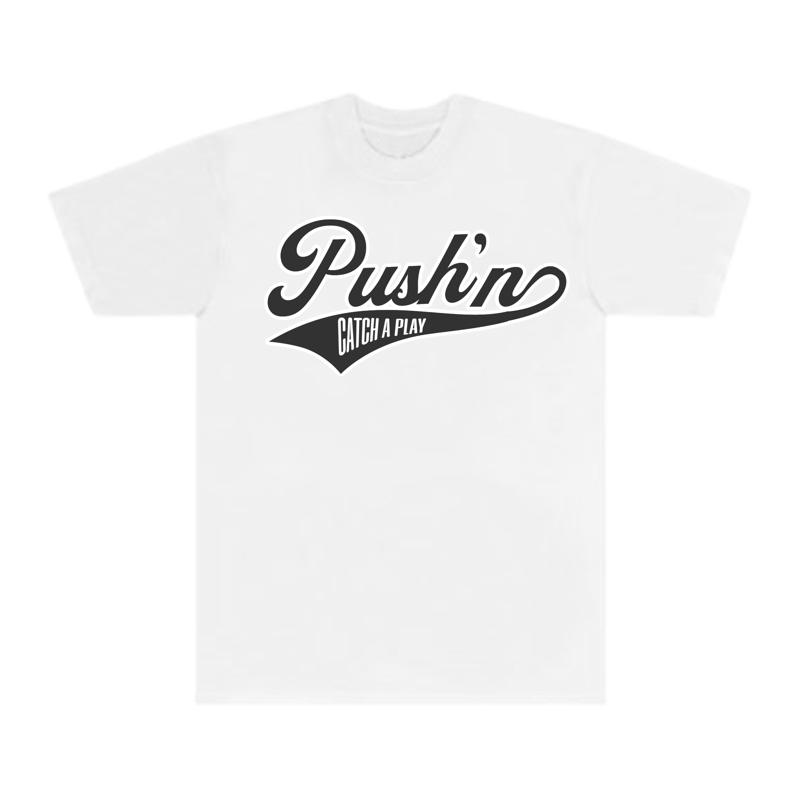 "PUSHN PATCH" WHITE/BLACK TEE